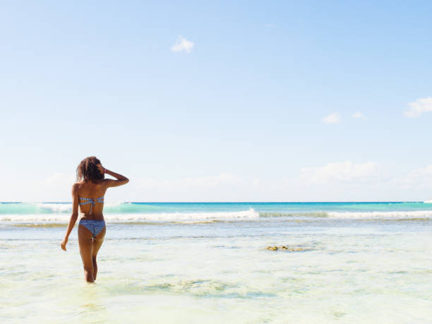 She gets out before the waves take her