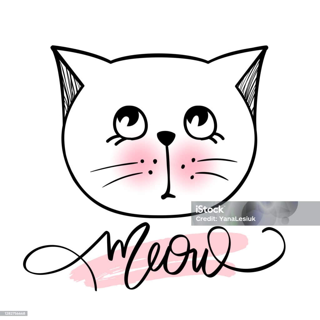 Vector Hình Minh Họa Mèo Dễ Thương Vẽ Tay Mèo Con Sành Điệu Doodle ...