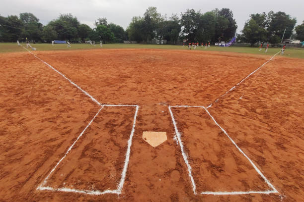 istock View of a Softball Field from Home Plate 1282757684