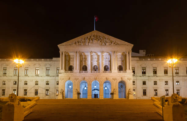 istock Lisbon Parliament building illuminated at night 1282758594