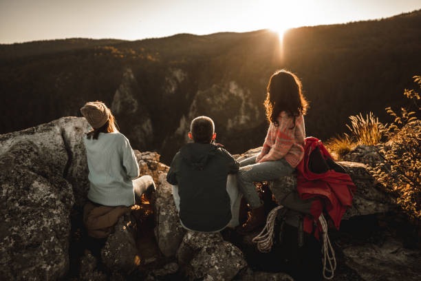 istock Three friends hiking and spending time together in nature 1282759874