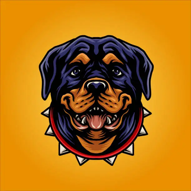 Vector illustration of Rottweiler Dog Logo Esport Mascot Illustrations for your work merchandise clothing line, stickers and poster, greeting cards advertising business company or brands