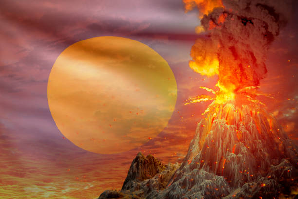 istock stratovolcano eruption at night with explosion on Palau flag background, problems of natural disaster and volcanic earthquake conceptual 3D illustration of nature 1282762609