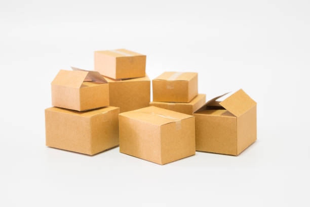 istock Many parcel boxes on white background for online shopping concept 1282764554