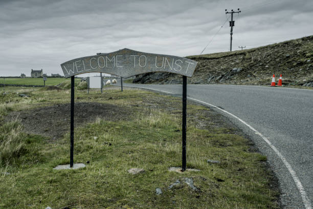 istock Welcome to Unst road sign 1282764629