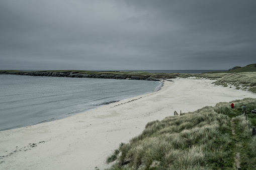 The Sands of Breckon is a white sand beach in the North of Yell, which has the largest area of shell sand dune and dune grassland in Shetland.