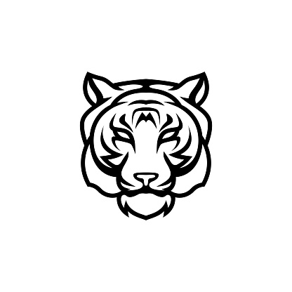 tiger head vector on white background