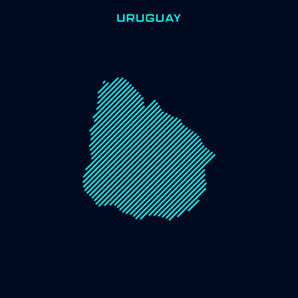 우루과이 벡터 스톡 일러스트 디자인 템플릿의 스트라이프 맵. - uruguay stock illustrations