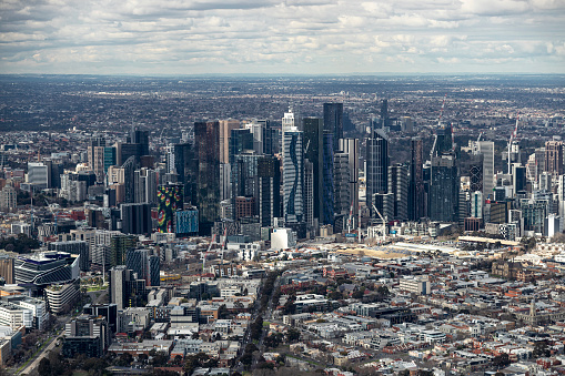 Aerial Views Of Melbourne city skyline