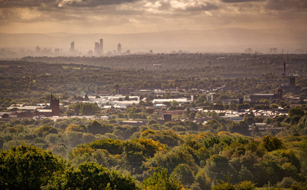 vista de bolton, inglaterra - grande manchester - fotografias e filmes do acervo