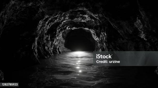 Inside Underground Stone Cave Stock Photo - Download Image Now - Cave, Dark, Tunnel