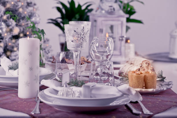 istock Table setting for celebration Christmas and New Year Holidays. 1282790224