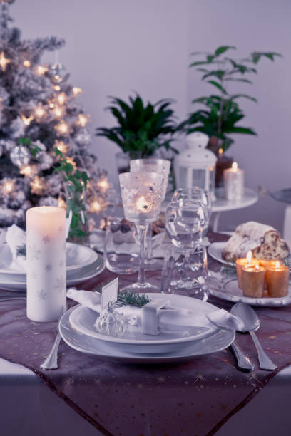 istock Table setting for celebration Christmas and New Year Holidays. 1282790240