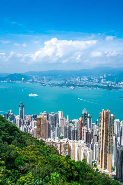 istock Hong Kong city central district, aerial view 1282791410