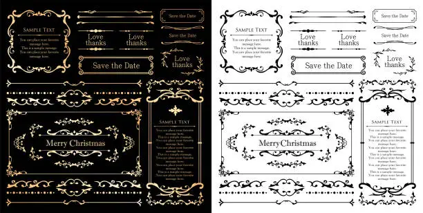 Vector illustration of Christmas And New Year Calligraphic And Typographic Design Elements, Page Decoration, Labels, Symbols And Icons Elements