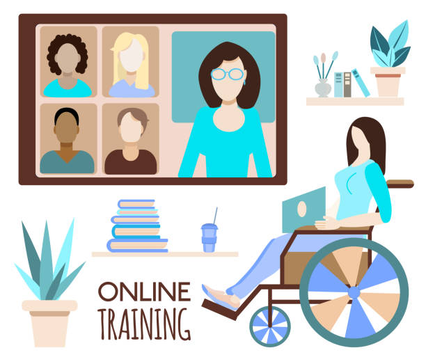 Student Facetime Differently Abled Facetime Illustrations, Royalty-Free Vector Graphics ...