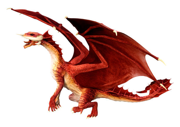 istock 3D illustration fantasy dragon on white 1282802086