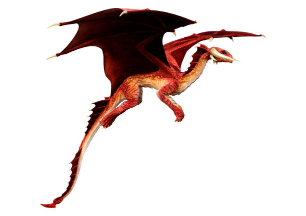 istock 3D illustration fantasy dragon on white 1282802268