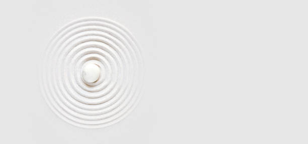 istock Zen japanese garden background top view. Horizontal banner 1282802681