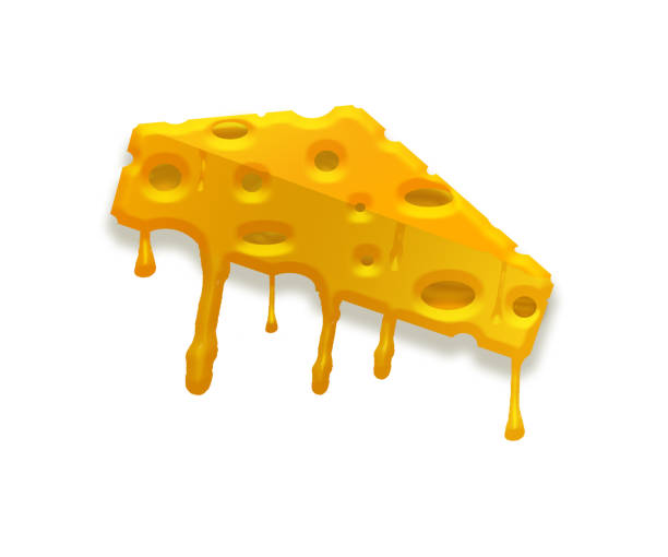 istock MELTED SLICE OF CHEESE GRAPHIC DESIGN ILLUSTRATION ON WHITE BACKGROUND 1282804736