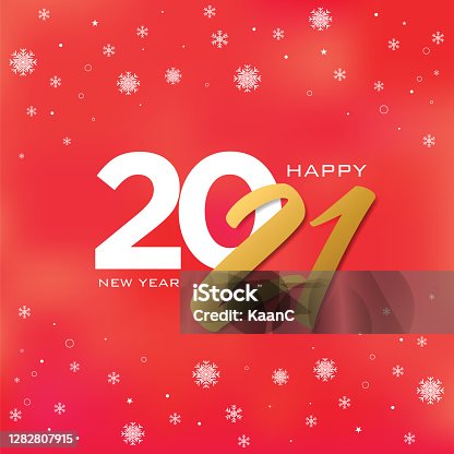 istock 2021 Happy New Year background. 2021 lettering. Seasonal greeting card template. stock illustration 1282807915