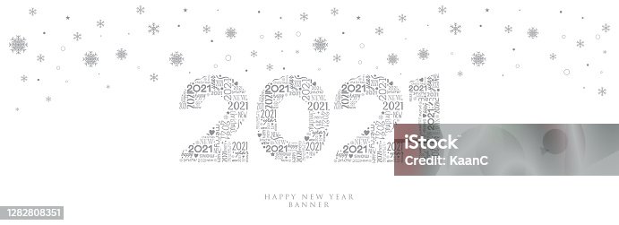 istock 2021 Happy New Year background. 2021 lettering. Seasonal greeting card template. stock illustration 1282808351