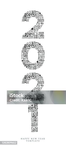 istock 2021 Happy New Year background. 2021 lettering. Seasonal greeting card template. stock illustration 1282809652