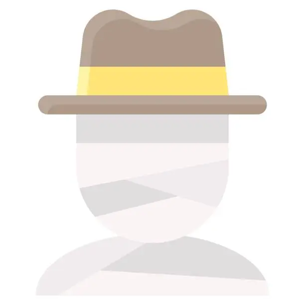 Vector illustration of Invisible man avatar, Halloween costume vector illustration