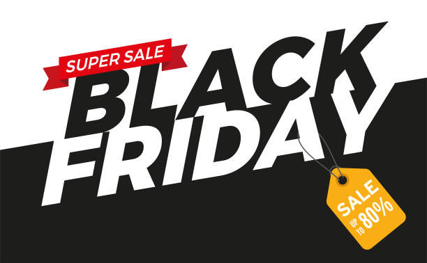 Black friday sale web banner design with black and white colors Black friday sale web banner design with black and white colors black friday sale banner stock illustrations