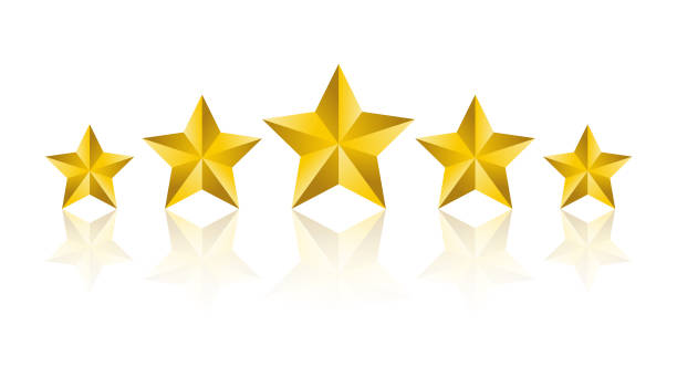 Five Golden Rating Star Vector Illustration On White Background Stock  Illustration - Download Image Now - iStock