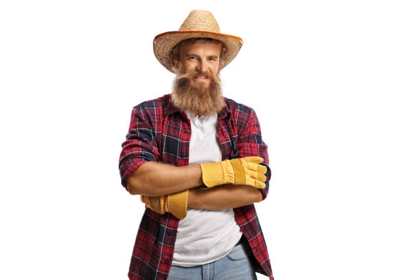 istock Bearded farmer posing with crossed arms 1282816362