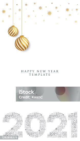 istock 2021 Happy New Year background. 2021 lettering. Seasonal greeting card template. stock illustration 1282818379