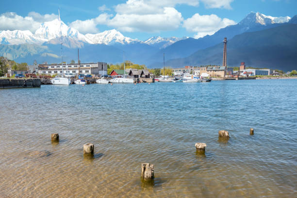 istock Generic Seacoast Port with Mountains 1282818860