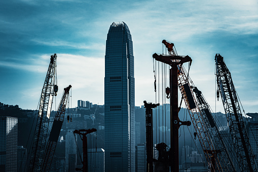 Construction Site in West Kowloon Cultural District, Hong Kong