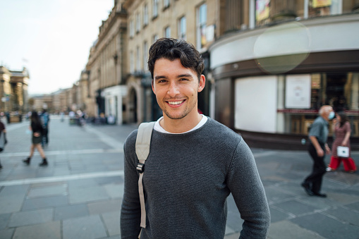 Happy Young Man in the City photo