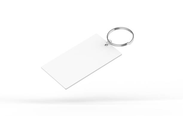 istock Key tag mockup template on isolated white background, ready for design presentation, 3d illustration 1282821291