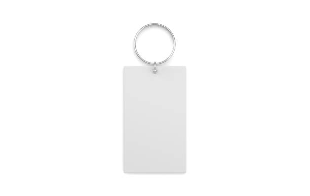 istock Key tag mockup template on isolated white background, ready for design presentation, 3d illustration 1282821302