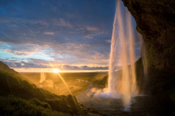 istock Seljalandsfoss waterfall at sunset, Iceland 1282821743