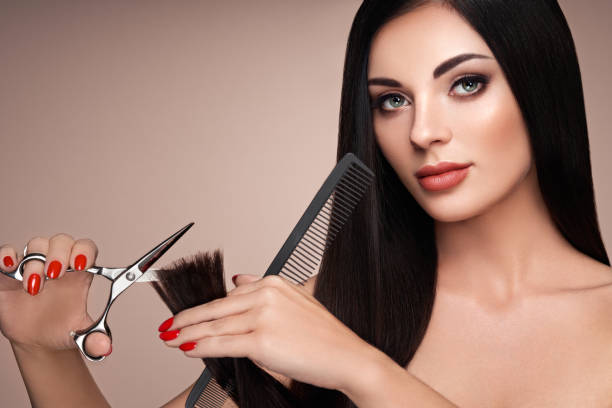 istock A young woman cutting her hair 1282822494