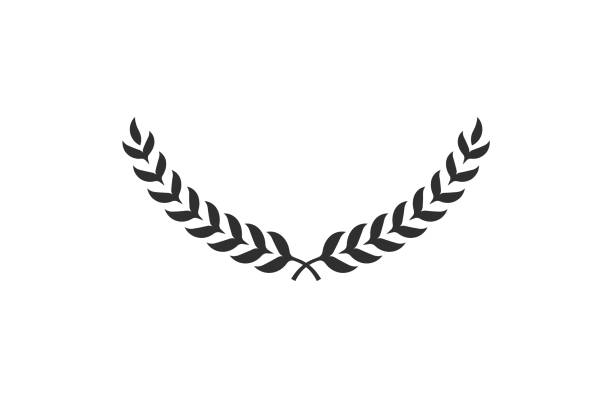 lorbeerkranz isoliert auf weißem hintergrund. award-symbol. symbol des sieges. vektor - internationales sportereignis stock-grafiken, -clipart, -cartoons und -symbole