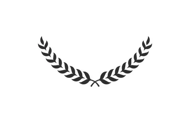 Vector illustration of Laurel wreath isolated on white background. Award icon. Symbol of victory. Vector