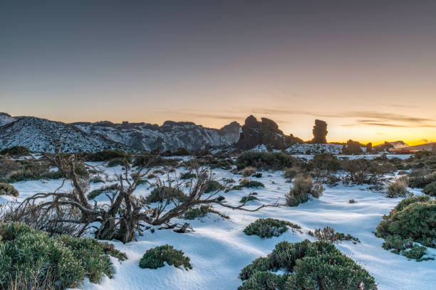 istock sunset at the snowed Teide National park 1282830251
