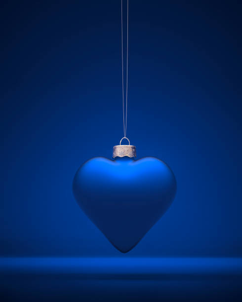 istock Matt blue heart Christmas ornament. 1282834915