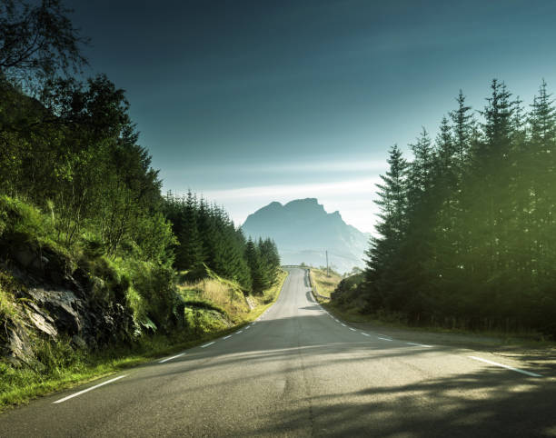 istock road in mountain, Lofoten islands, Norway 1282837483