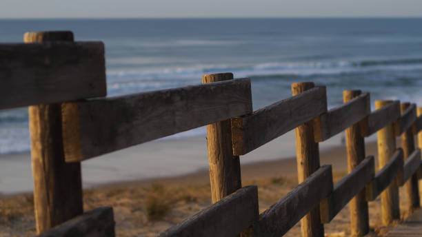 istock Wooden barrier and ocean 1282839807