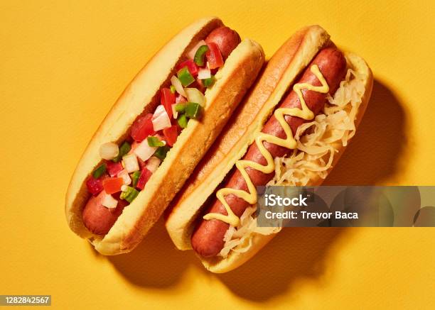 Hero Hot Dogs Stock Photo - Download Image Now - Hot Dog, Cut Out, USA
