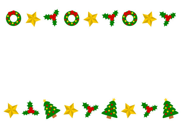 istock Christmas. Vector illustration of christmas tree, christmas wreath and star. Decorative frame. 1282845086