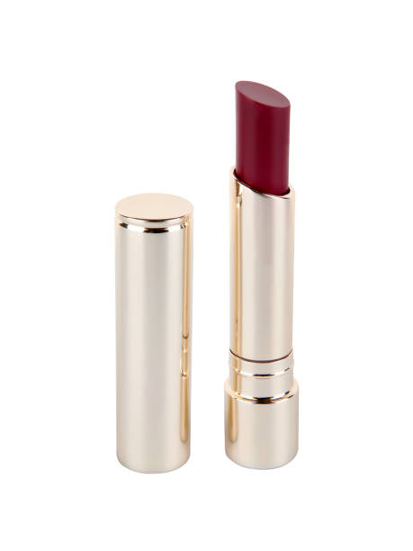 istock Open red lipstick golden tube 1282849054