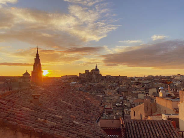 istock Beautiful Sunset from an Orange Roof 1282850142