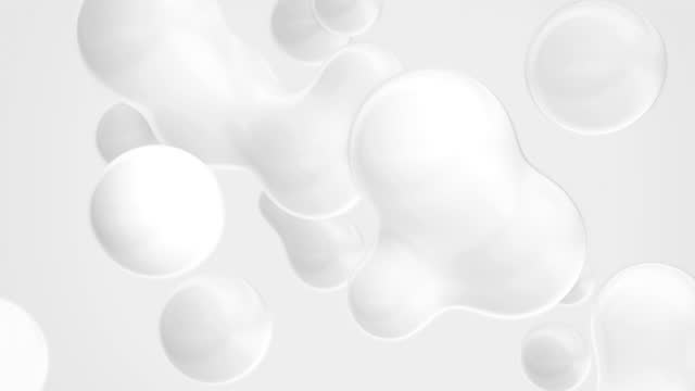 3d Abstract White Metaballs Background